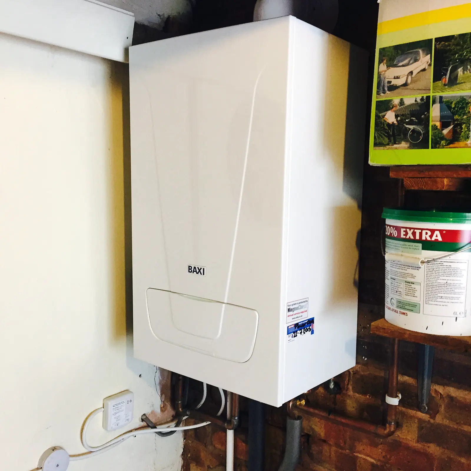 One of our plumbers in Bromsgrove installing a new Baxi Boiler